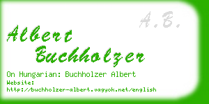 albert buchholzer business card